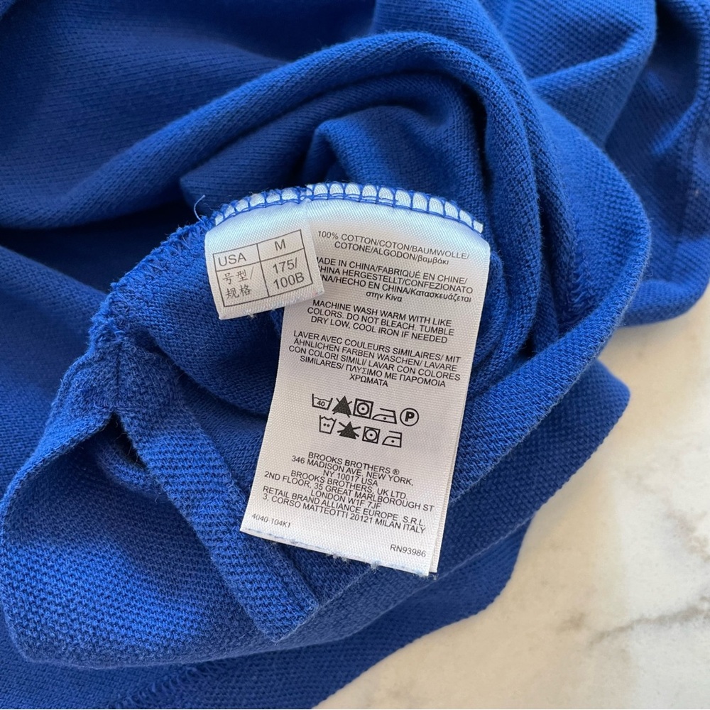 Brooks Brothers Short Sleeve Performance Polo Original Fit in Blue Size M - Picture 8 of 8